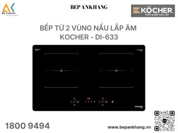 Bếp từ dương 2 vùng nấu Kocher DI-633 - Lắp ráp Việt Nam